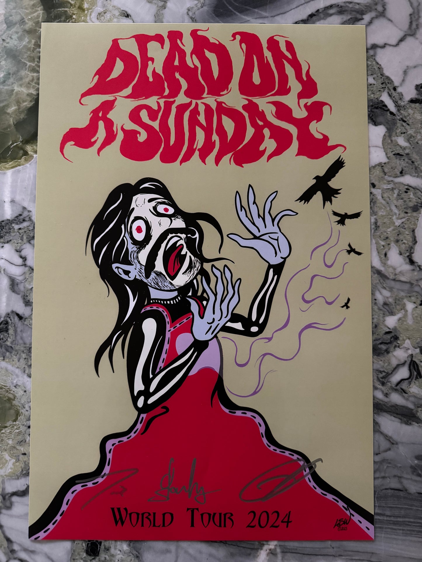 Dead On A Sunday Autographed Limited Edition 2024 Tour Poster 11"x17"